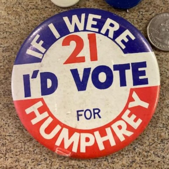 3 Humphrey for President Campaign Buttons (2 Humphrey-Muskie 1968) - Picture 4 of 4